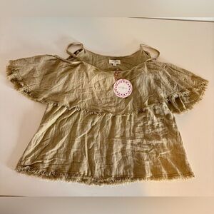 Umgee Tan Off-Shoulder Top